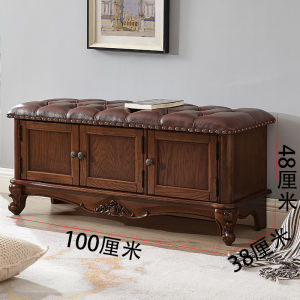 American Style Solid Wood Slipper Bench European Style Sitting Shoe Bench Home Storage Cabinet Entrance Solid Wood Slipbox