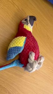 Indestructible Plush Parrot Dog Toy Squeaky Stuffing for Small & Big Dogs Durable Pet Supplies