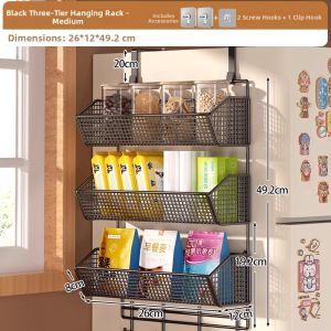 Side-mounted No-drill Refrigerator Storage Rack
