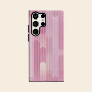 Pink Vertical Stripes Luxury Fashion Full Lens Protective Case for Samsung Galaxy S26 S25 S24 A56 A36 Plus Ultra