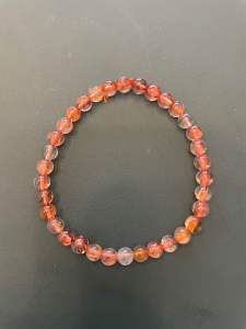 AAA Quartz 4-10mm Bead Bracelets 100% Natural Crystals - Smoky Ferruginous Rutilated Tazberry Strawberry
