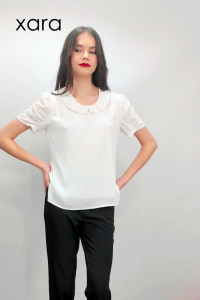 XARA Raisa Peter Pan Collar Blouse