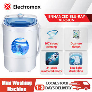 5KG Fully automatic washing machine baby special washing machine small apartment rental dormitory mini dryer free dehydration rack with dehydration drying rack dryer