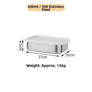 Stainless Steel Airtight Food Storage Box Rectangular