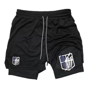 New Sports Shorts 2-in-1 Mens Breathable Informal Jogging Summer Sports Towel Ring Double-layer Running Shorts