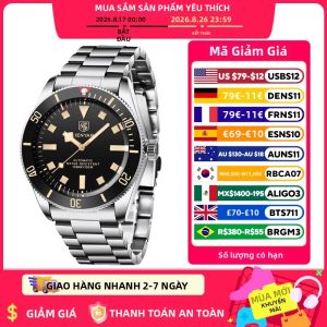 Đồng Hồ Đeo Tay Nam BENYAR 2026 Cổ Điển Màu Đen Máy Cơ Tự Động Cao Cấp Chống Nước Dạ Quang Thép Không Gỉ Chống Sốc