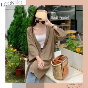 Psion มาใหม่ เสื้อคลุมแขนยาว สไตล์วินเทจ ใส่กันแดด ใส่สบาย ใช้เนื้อเสื้อ ดีไซน์เปลี่ยนแปลง สีพื้นเรียบๆ มาใหม่ พร้อมส่งทุกบ้านทั่วไทย