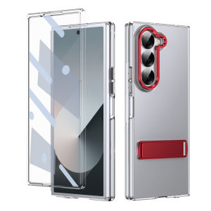 Minimalist HD Tempered Glass Screen Film Clear Case for Samsung Galaxy Z Fold 8 Ultra 7 6 5 4 Foldable Bracket Shockproof Cover
