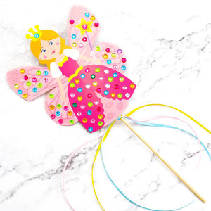 Zhile Colorful Crystals Magic Wand Handmade Material Kit Princess Girl Magic Wand Kids DIY Colorful Cane