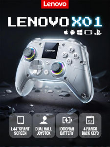 Lenovo X01จออัจฉริยะ1.44นิ้วอุปกรณ์ควบคุมสัญญาณไวร์เลส3โหมดสำหรับการเปลี่ยน PS4 IOS Android PC เกมแพดปุ่มย้อนกลับที่ตั้งโปรแกรมได้