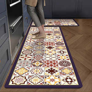 VIKAMA Kitchen Rug Waterproof Oil-Resistant Absorbent Dust-Proof Bathroom Entrance Hall Entry Door Carpet Home Decoration