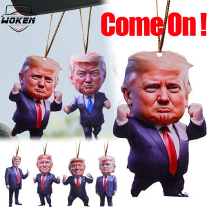 WOKN จี้ห้อยรถยนต์การ์ตูนอะคริลิคตลกกระจกมองหลังแขวนพวงกุญแจตกแต่งประธานาธิบดีชัยชนะการตกแต่งพวงกุญแจรถ7ชิ้น