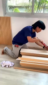 650MM*170MM*23MM ราคาถูกสุด WPC WALL PANEL ระแนงไม้เทียม ลอนเหลี่ยม สำหรับใช้ภายใน สินค้าพร้อมส่ง