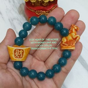 2026 year of the horse transformative teal with money bag bracelet