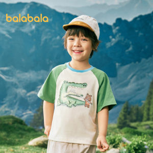 Balabala Baby Short Sleeve T Short Boys Children 2024 New Cotton Tops Kids T-Shirt Printed Spring And Summer Trend