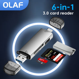 Olaf OTG Type C Micro tf sd card Reader type c to usb otg adapter 6 in 1 USB 3.0 TF card USB flash drive Type C Card reader