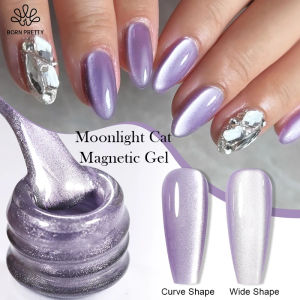 BORN PRETTY Purple Moonlight Cat Eye Gel Nail Art Polish 10ml Silver WaterLight Shining Glitter Varnis Semi Permanent