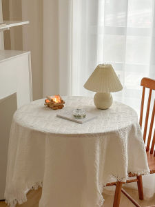 Ins Cotton Linen round Tablecloth Vintage French Luxury Rectangle Stall Tea Table Cloth Home Decor Table Cover Indoor Scene