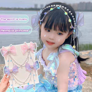 🔥Mermaid Pearl Handmade Hairpin Bow Knot Fairy Beautiful Princess Hairpin Girl Hair Accessories LovelylifeFu👍