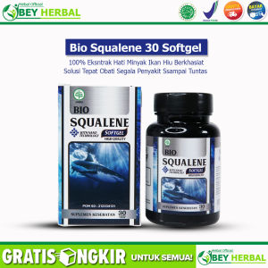 Bio Squalene Original ( Produk Bergaransi Resmi ) - Bio Squaline 30 Softgel Terlaris Asli Ekstrak Minyak Hati Ikan Hiu Berkhasiat Memiliki Banyak Kandungan Omega 3 Dan Lainya