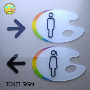 ป้ายห้องน้ำ อะครีลิคเลเซอร์ COLOUR PALETTE จานสี [NO.52] สัญลักษณ์ห้องน้ำ ชาย-หญิง ดีไซน์สวย ขนาด 10x15ซม. ทำจากอะครีลิคเลเซอร์หนา 3 มิล ติดตั้งง่าย ใช้ตกแต่งห้องน้ำได้อย่างสวยงาม สะดวกและน่าใช้...