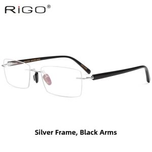 Handmade Buffalo Horn Rimless Square Business Lightweight Eyeglass Frames
