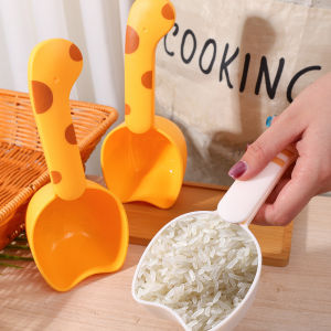 Cute Cat Shape Multifunctional Scoop Rice Spoon Cat Food Spoon with Scale Spoon Handle with Clip Design
