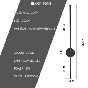 Modern LED Wall Lamp Minimalist Led 40/55cm Light Bedroom Bedside Long Strip Wall Sconces Living Room Home Indoor Lighting