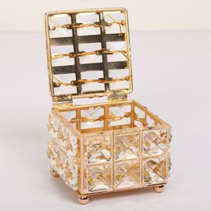 Gold Tempat Perhiasan Accesoris Organizer Kotak Kristal Jewelry Mini Kecil