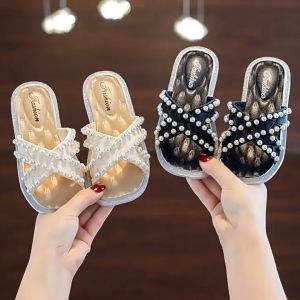 GALAXYMALL COD Sandal Anak Motif Mutiara Slip On Perempuan Sendal Pesta Model Lucu Produk Import SP43