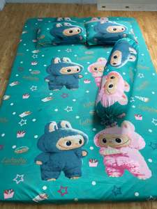 Bộ ga thun lạnh Hàn quốc (labubu)