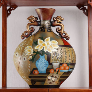 Chinese Ceramic Entrance Door Entrance Curio Shelf Ornaments Living Room Wine Cabinet Antique Storage Bookcase Decorative Crafts