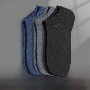 miiow | Pure Cotton Mens Socks Thin Summer Anti-Bacterial Anti-Odor Sweat Absorbent Black Boat Socks MiiOW Cat Man Minimalist Style