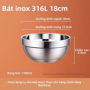 BAICHANG | Bát Inox 316 Cách Nhiệt Đạt Tiêu Chuẩn Thực Phẩm