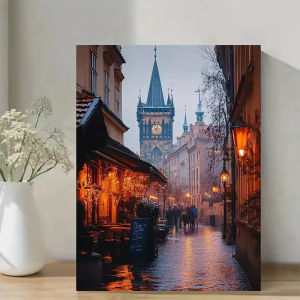 Vintage Old Prague Cityscape Artwork Jigsaw Puzzle 500/1000/1200/2000PCS Stress Relief Puzzle Wall Art Decor Gift
