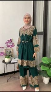 DIVASHION - Setelan Tunik Jumbo Mewah Dan Elegan Motif Terbaru Busui Bahan Rayon Premium Adem Dan Halus Dipakai