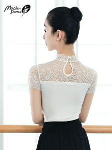 Little Jasmine Lace Dancing Dress Ballet Practice Clothes Chinese Classic Dance Classical Adult Womens Shapewear Short-Sleeved Top