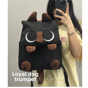 Cute Cartoon Siamese Cat Laptop Backpack Lightweight Small Bookbag for College Students Women Youth Nylon Zipper Closure School Bag