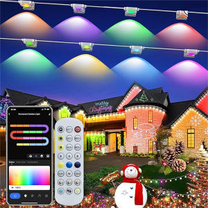 Led Eternity Eaves Lights Waterproof Smart RGBIC Outdoor String Lights Holiday Lighting for House Outside DIY Christmas Decor