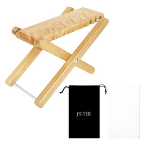IRIN | Guitar Footstool Solid Wood Guitar Footrest Support Utility 3-level Height Adjustment Non-Slip Footstool Guitar Accessories