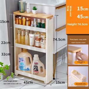 Ultra-Narrow Gap Storage Rack Refrigerator Kitchen Bathroom Narrow Gap Organization Plastic Square Multi-Functional Holder