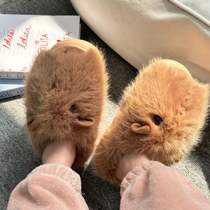 Thickened Cotton Slippers Womens Indoor Home Wear Outdoor Cute Plush Soft Bottom Anti-Slip Winter Warm Slip-Resistant Slippers