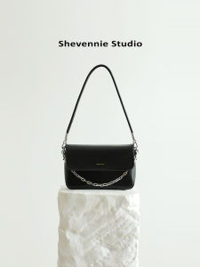 Shevennie Genuine Leather Tote Bag Underarm Crossbody Large Capacity Womens Bag Vintage Style Chain Element Shoulder Strap