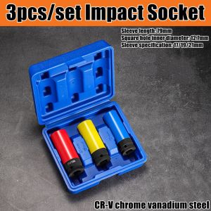 NiuXiang | 1/2 Inch Drive Wheel Protector Impact Socket Thin Wall Deep Impact Socket Set Plastic Sleeve Lug Nut 17mm 19mm 21mm 22mm