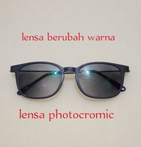 kacamata minus RABUN JAUH lensa photocromic hitam doff