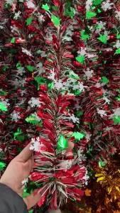Christmas Tinsel Ribbons Christmas Tree Snowflakes Cane Ribbon Garland Xmas Tree Hanging Pendent DIY Wreath Party Home Decor