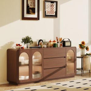 Retro Solid Wood Multipurpose Sideboard Storage Cabinet