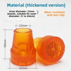 Non-Slip Rubber Traction Pad Double Cane Underarm Support Anti-Freeze Original Equipment Quiet Base Accessories for Walking Sticks