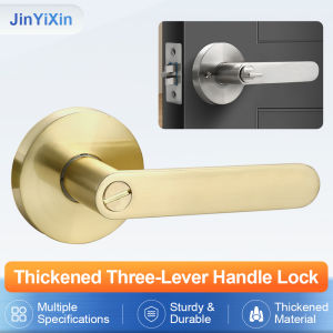 Door Handle Door Lock High-Grade Zinc Alloy Replacement Spherical Lock Bedroom Bathroom Three-Bar Door Lock Hardware