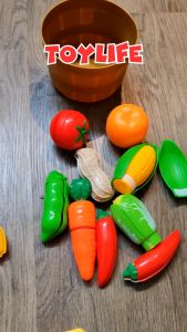 Đồ chơi cắt hoa quả rau củ kèm khay đựng cho bé trò chơi cắt trái cây bộ đồ chơi nấu ăn cắt rau quả trẻ em TOYLIFE